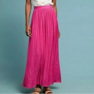 Anthropologie Akemi + Kin Paros Pleated Maxi Skirt in Raspberry Pink